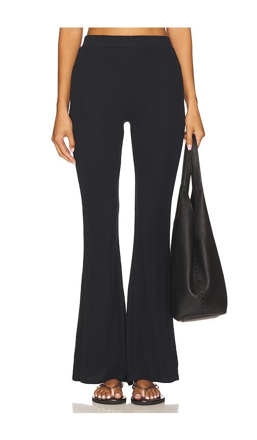 negative underwear pointelle flare pant in black.