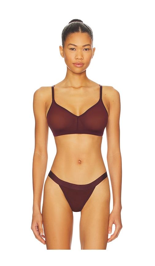 negative underwear sieve non wire bra in burgundy.
