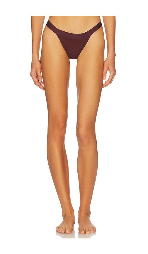negative underwear sieve thong in burgundy.