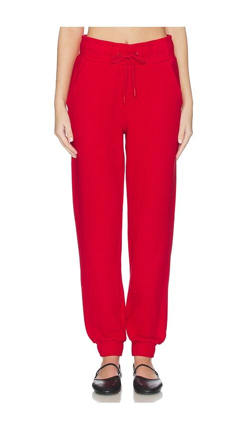 negative underwear waffle knit jogger in red.