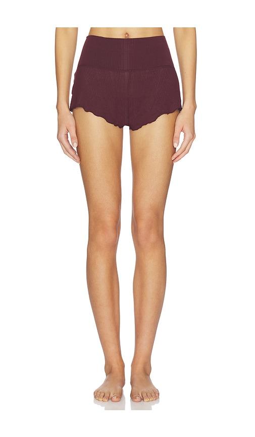 negative underwear whipped mini short in burgundy.