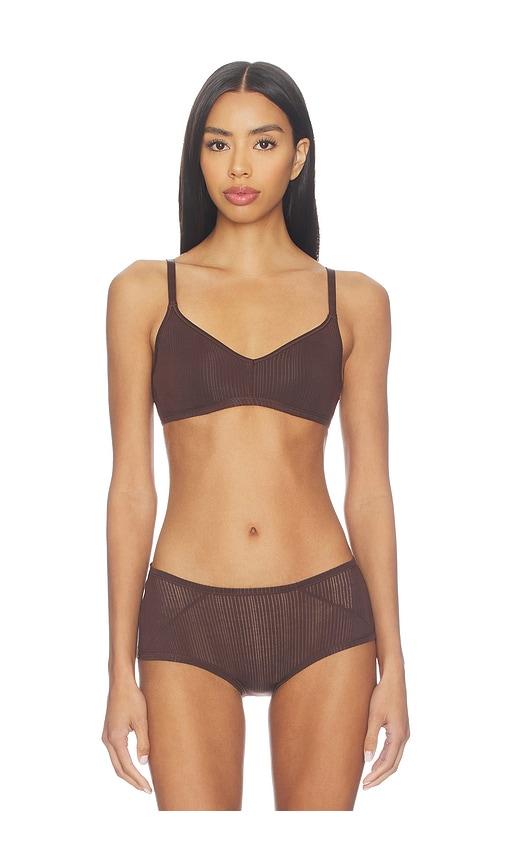 negative underwear whipped non-wire bra in brown.