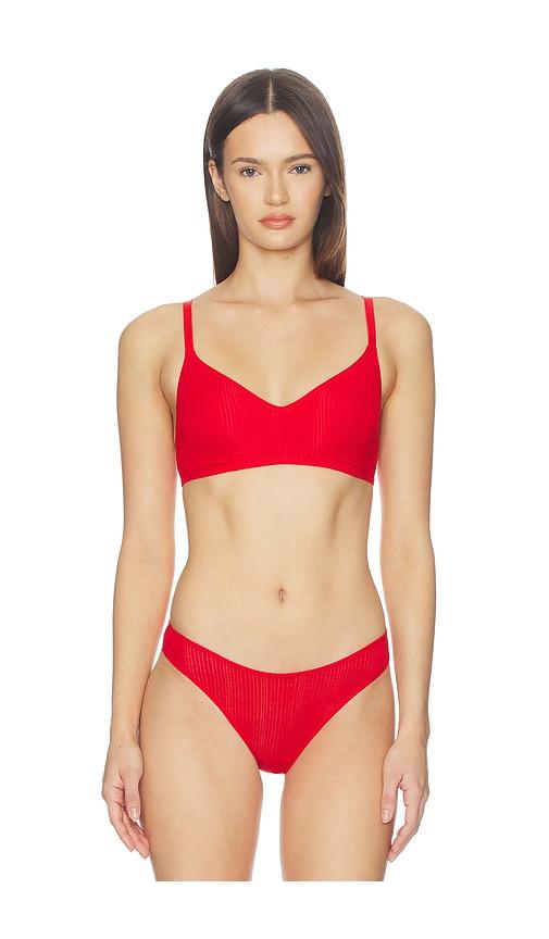 negative underwear whipped non-wire bra in red.