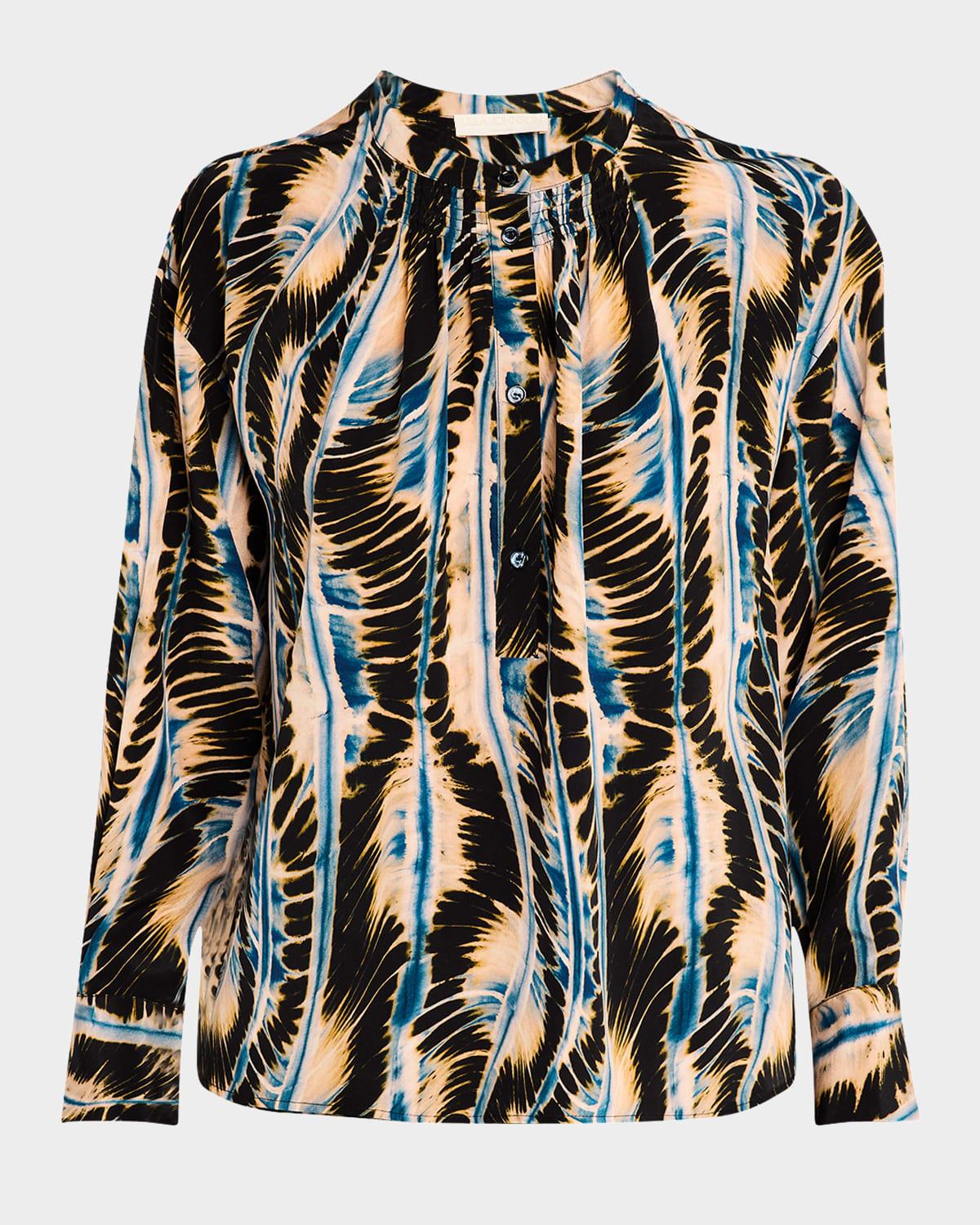 nehir printed silk blouse