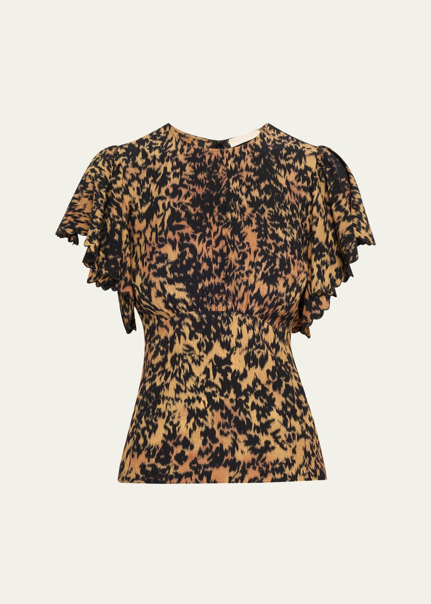 nejma flutter-sleeve blouse