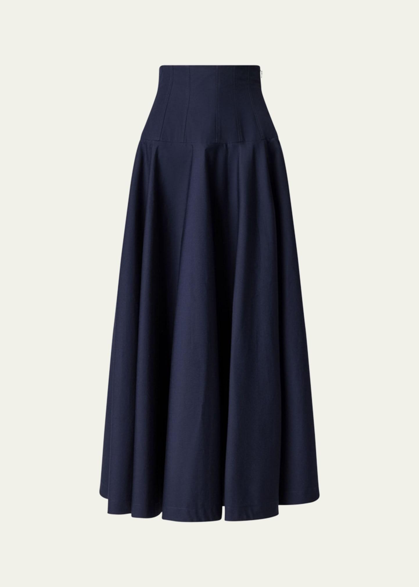 nell high-waisted cotton maxi skirt