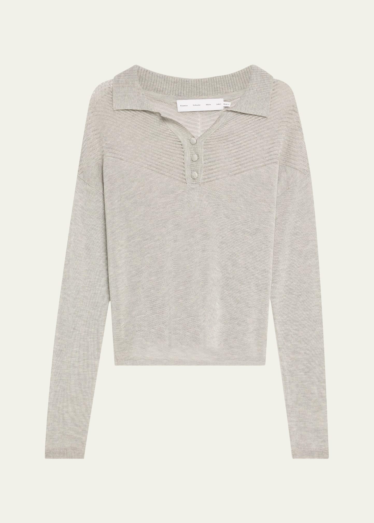 nell lightweight cashmere polo sweater