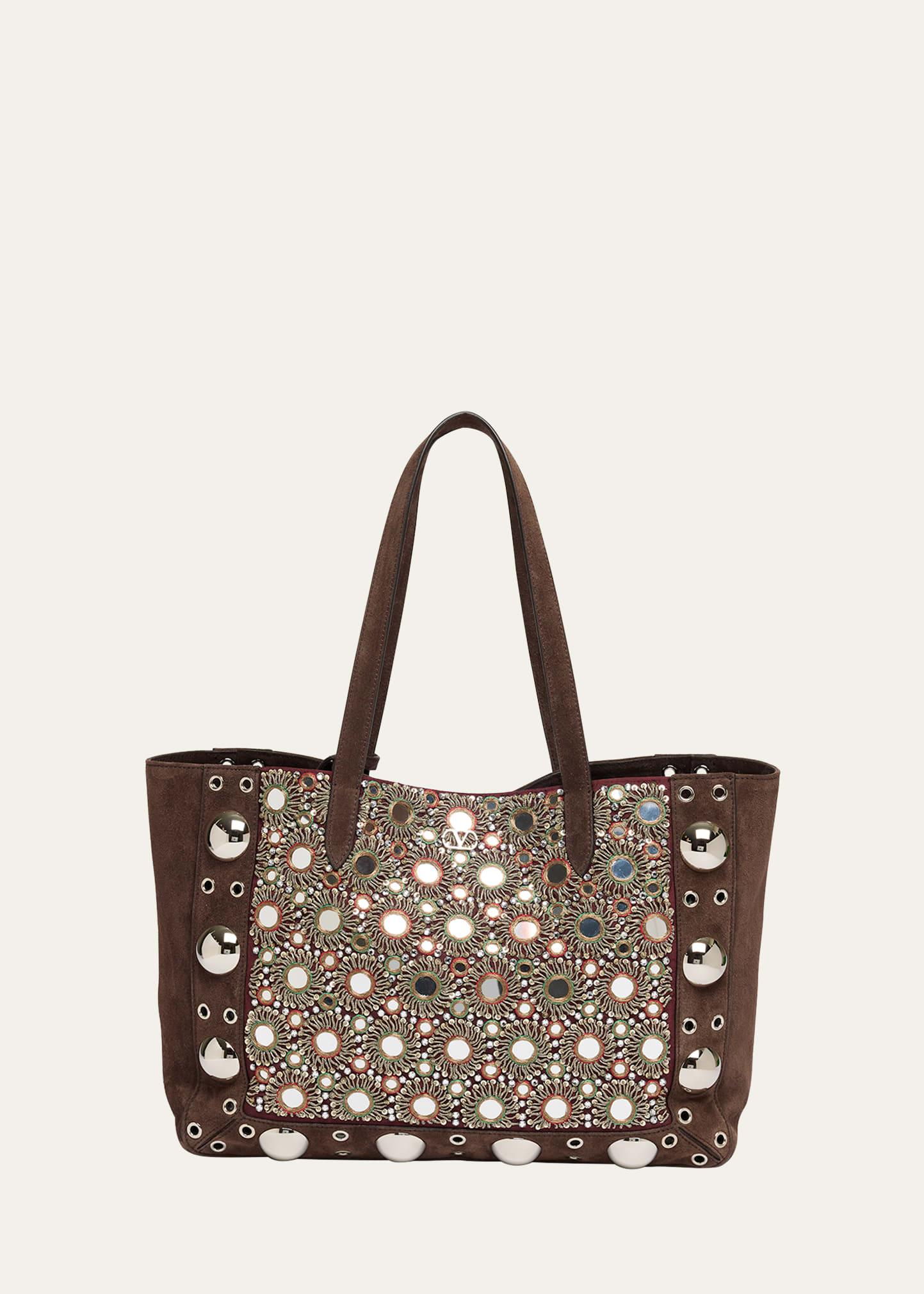 nellcote mirrored suede tote bag