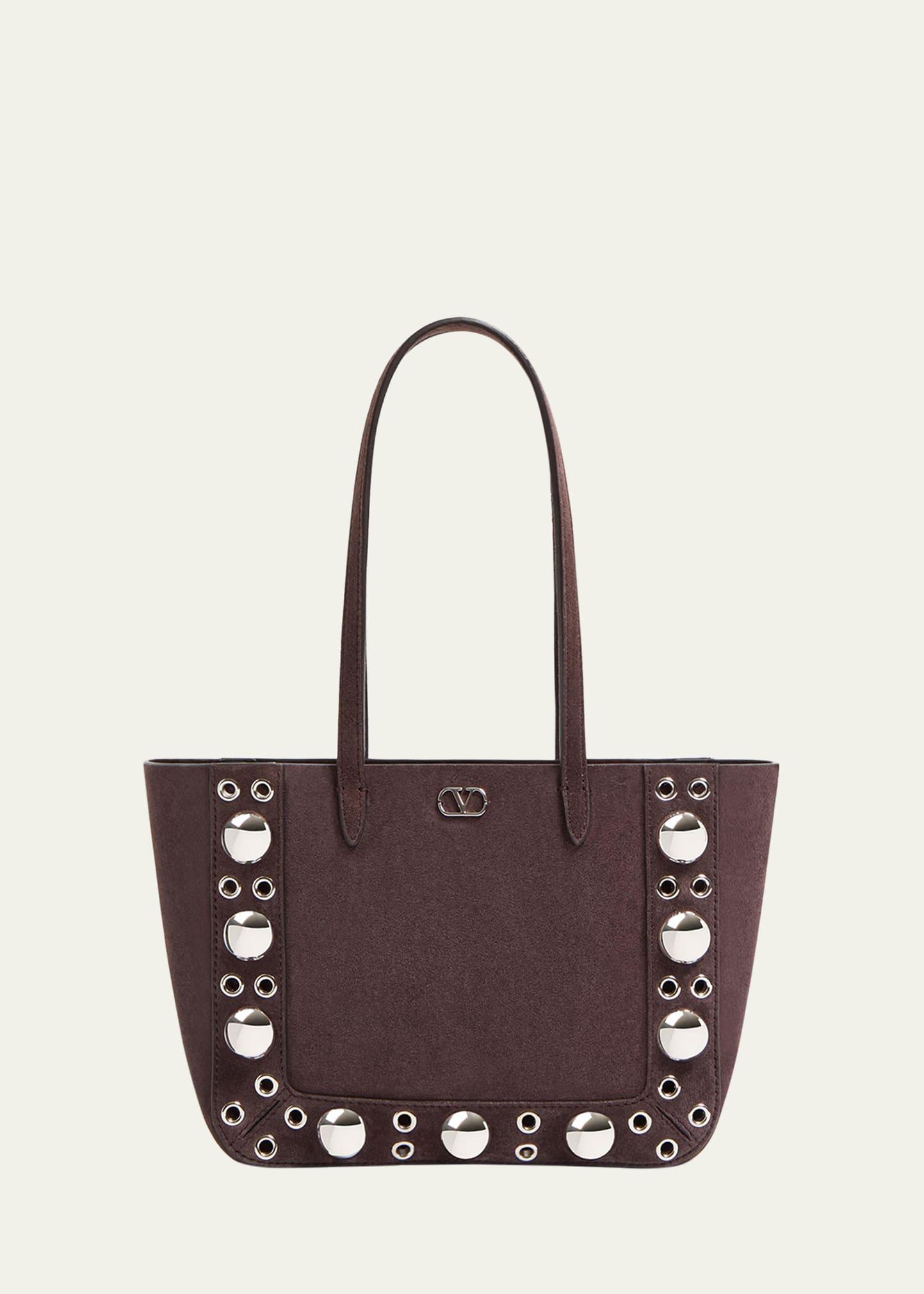 nellcote studded suede mini tote bag