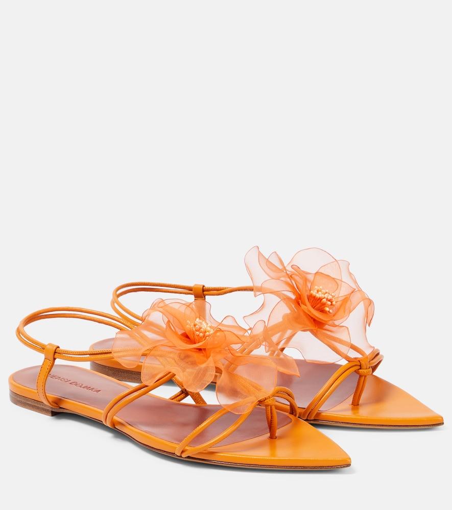 nensi dojaka appliqué leather thong sandals