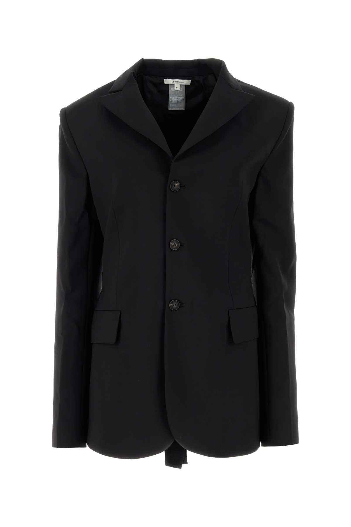 nensi dojaka black stretch wool blazer