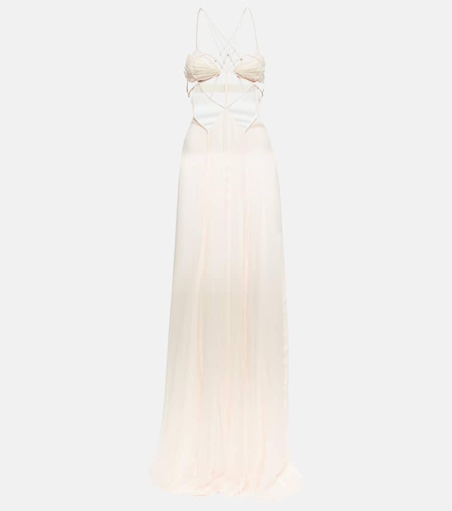 nensi dojaka bridal cutout silk chiffon gown