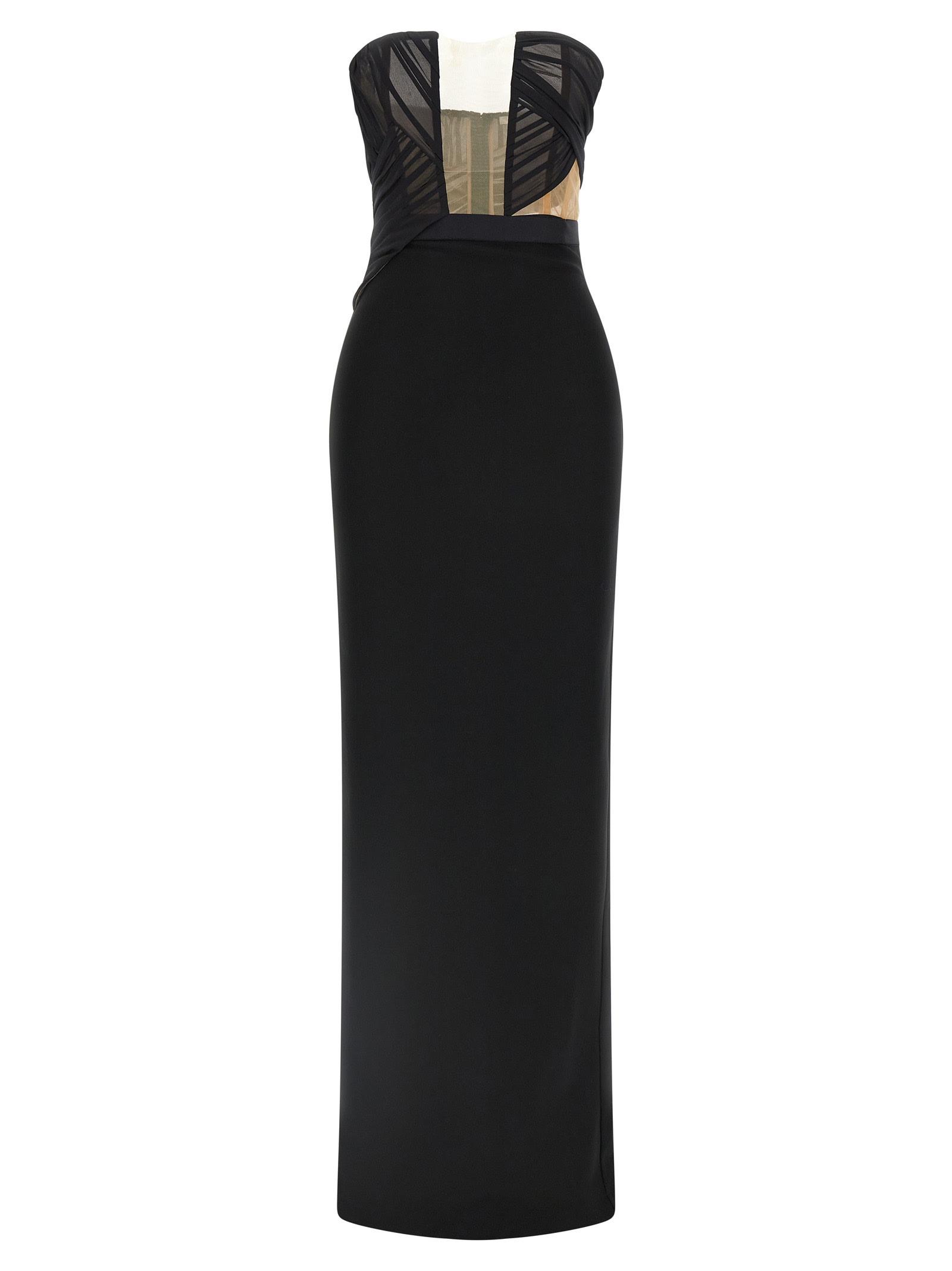 nensi dojaka corsetted draped maxi dress