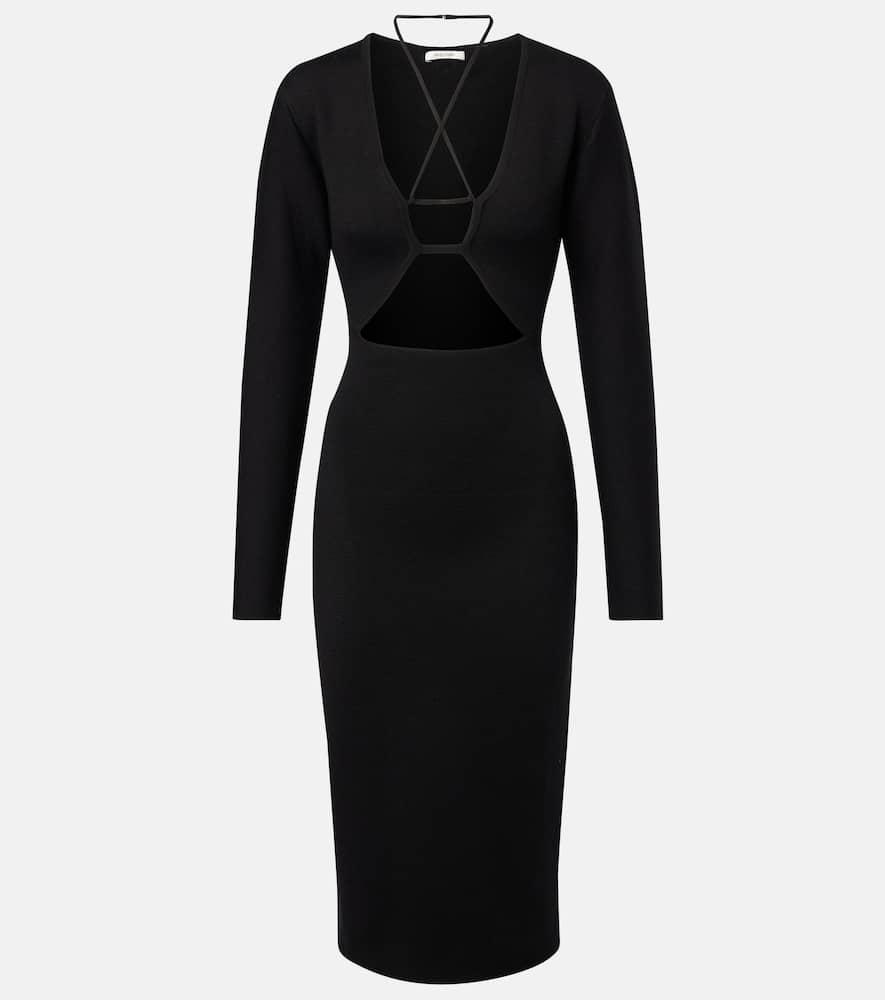 nensi dojaka cutout knitted virgin wool midi dress