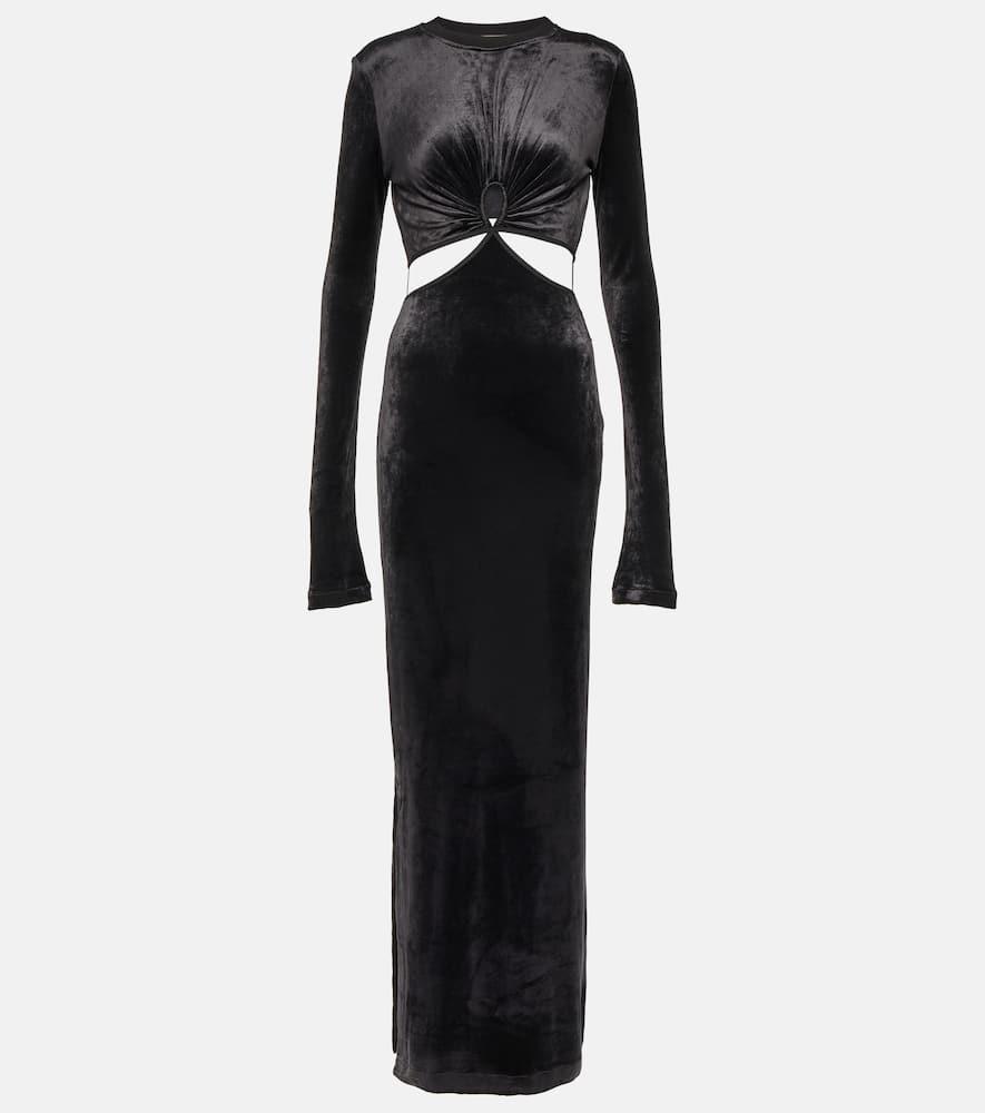 nensi dojaka cutout velvet maxi dress