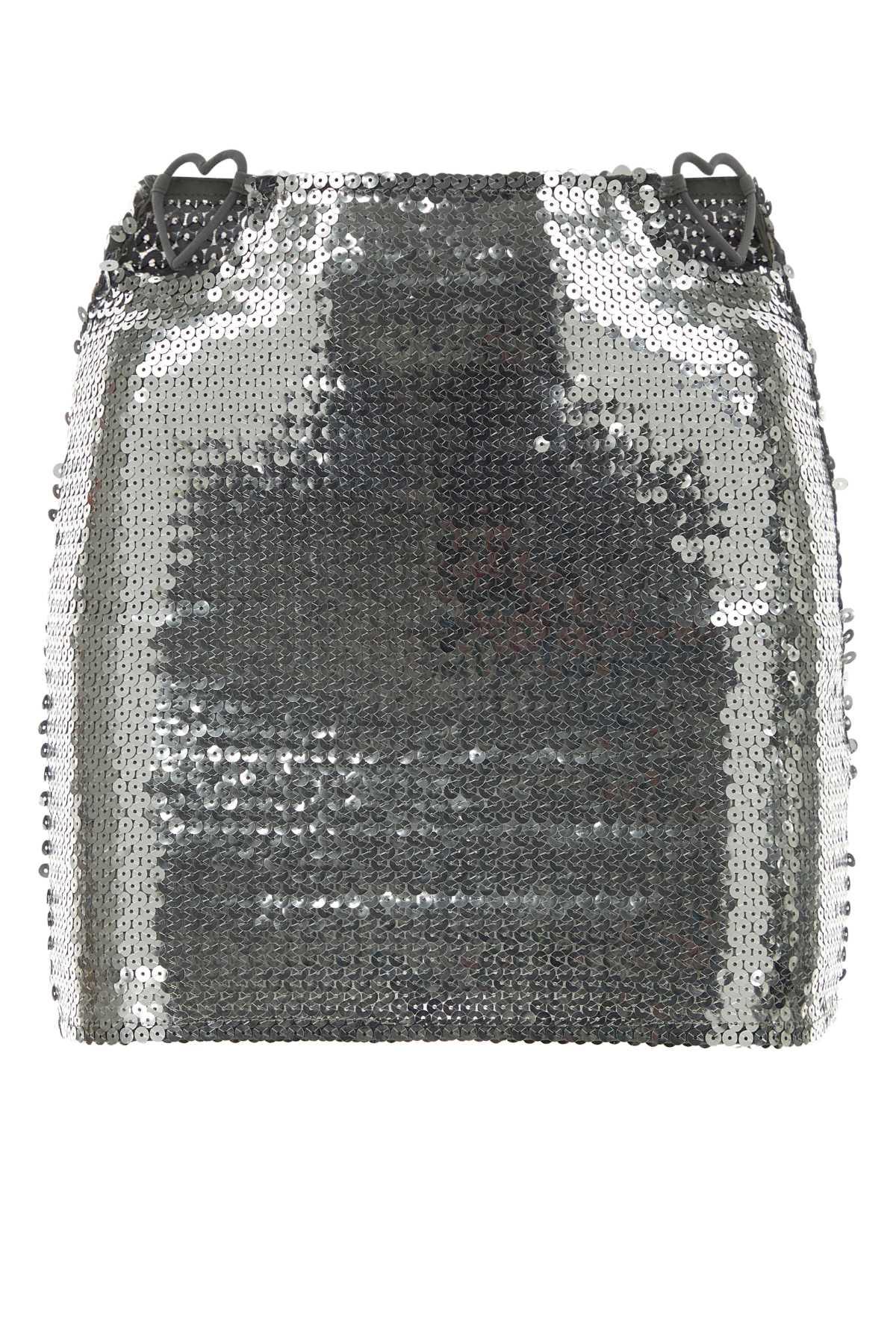 nensi dojaka silver sequins mini skirt