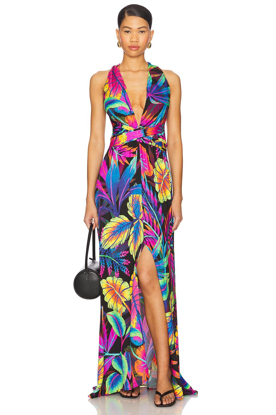 neon nights maxi dress