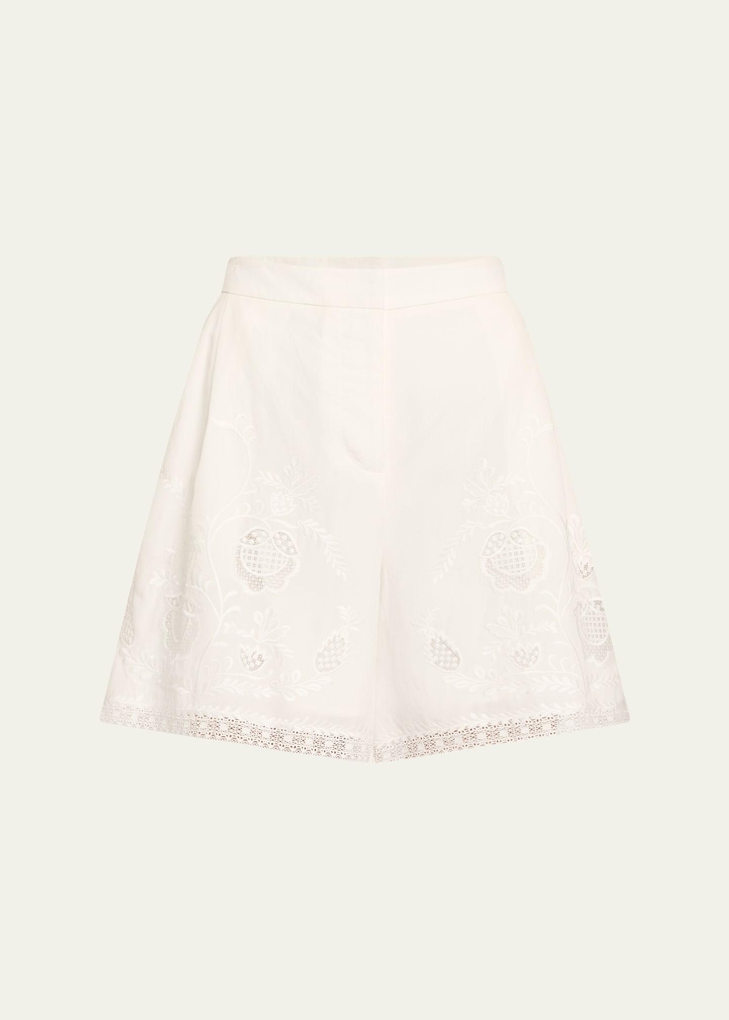 nero embroidered wide-leg shorts