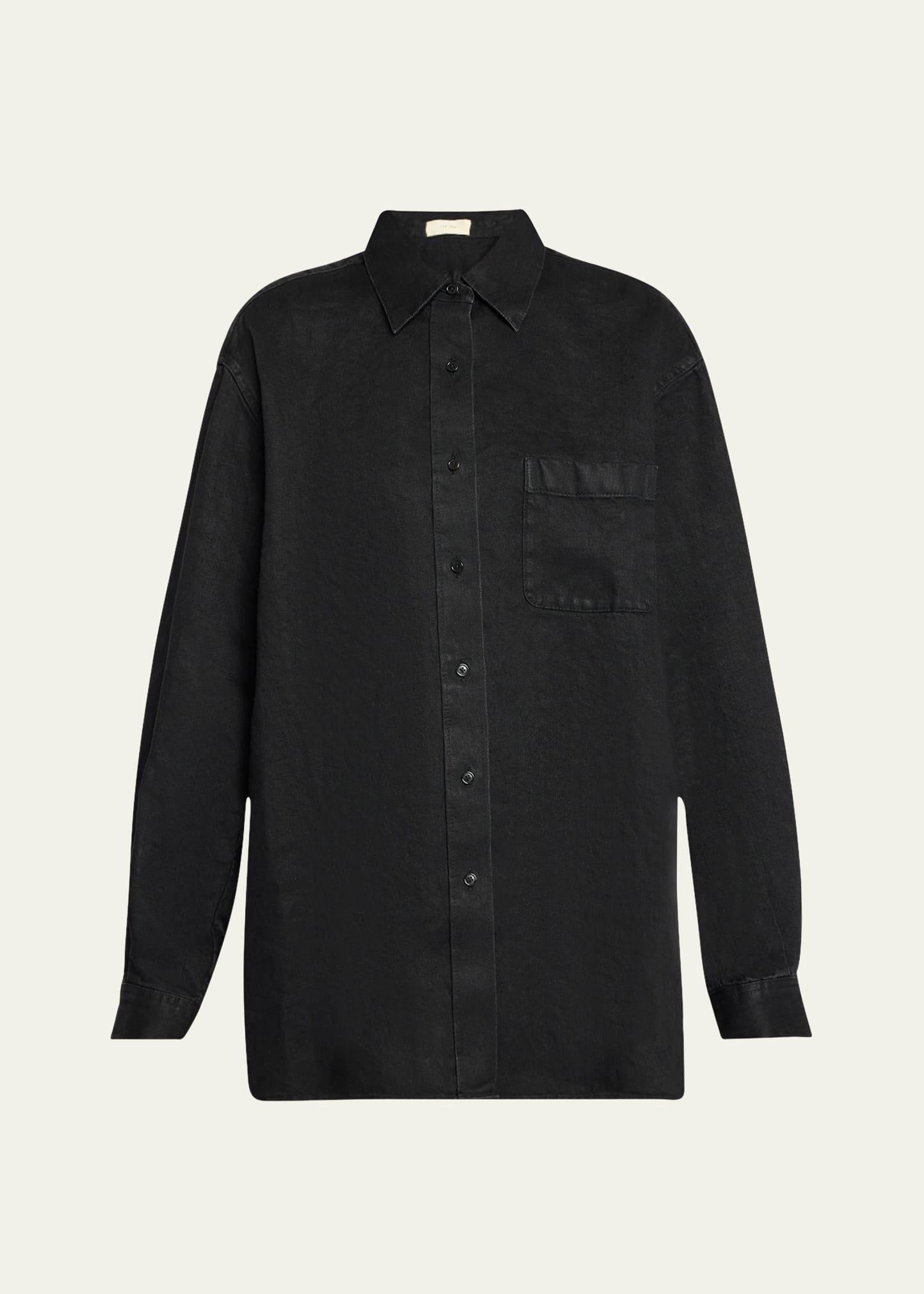 nesson oversized linen button-down shirt