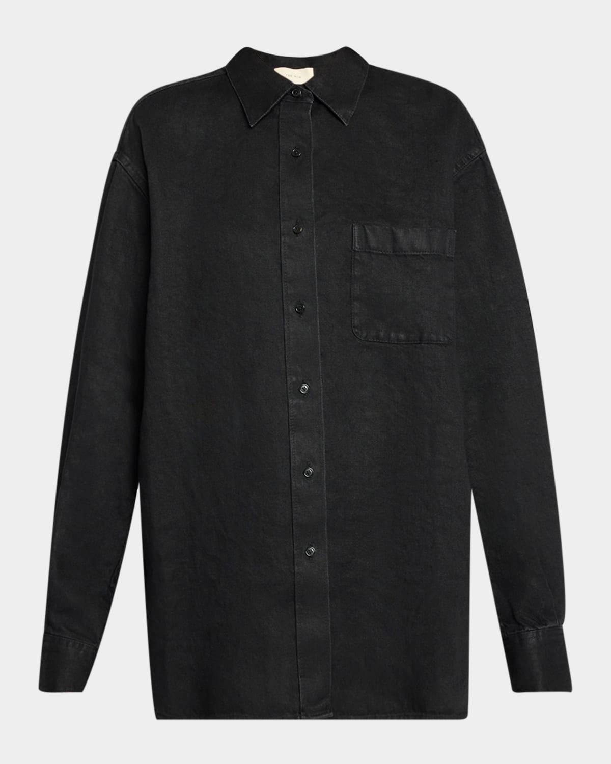 nesson oversized linen button-down shirt