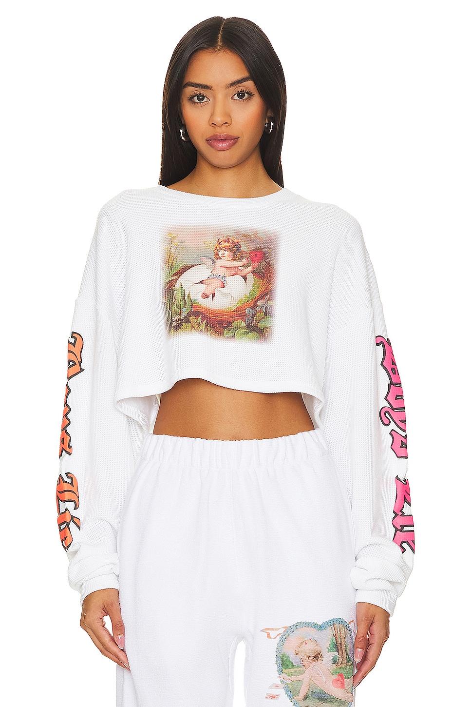 nestled up long sleeve crop tee