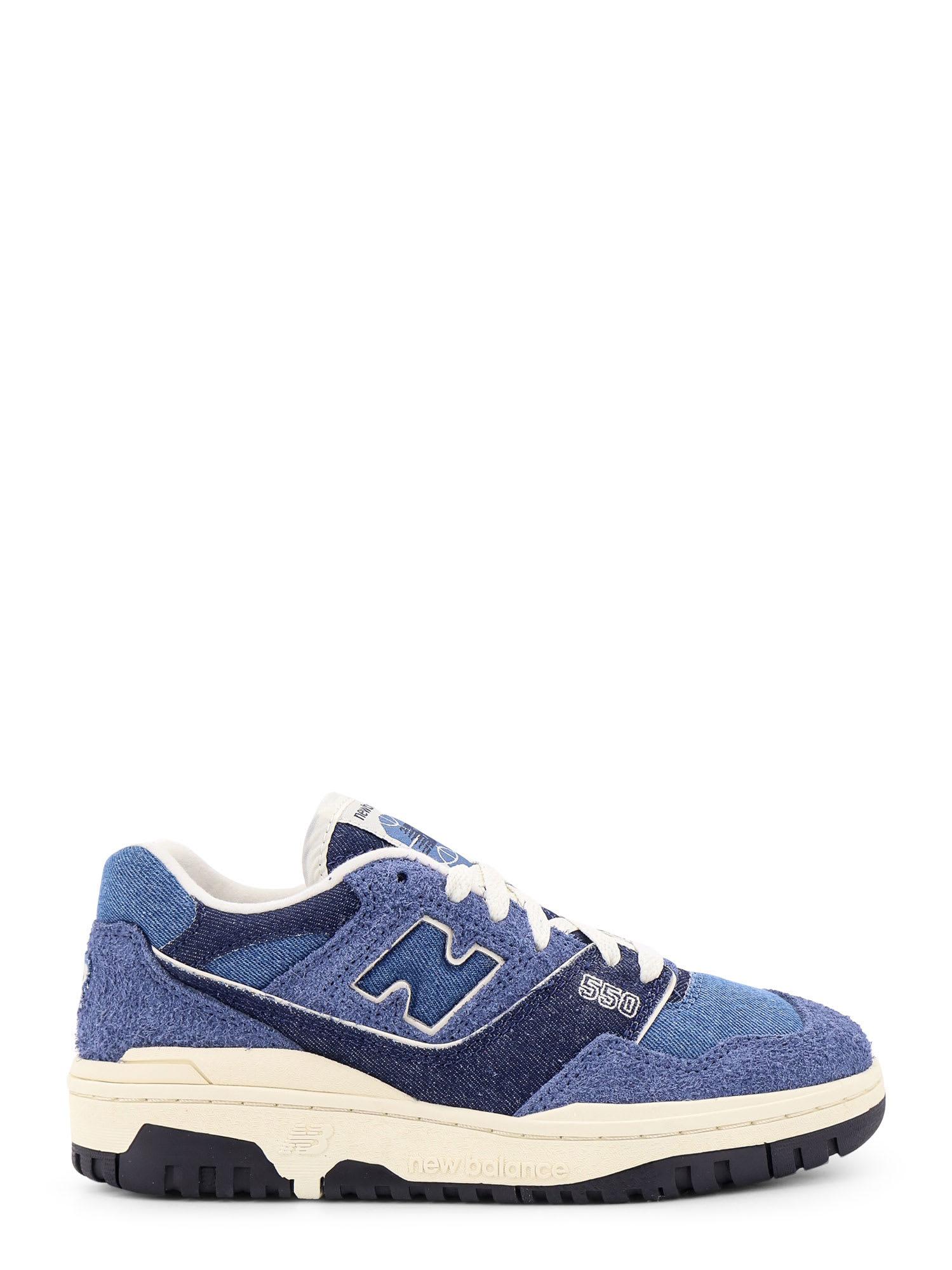 new balance 550 denim and suede sneakers