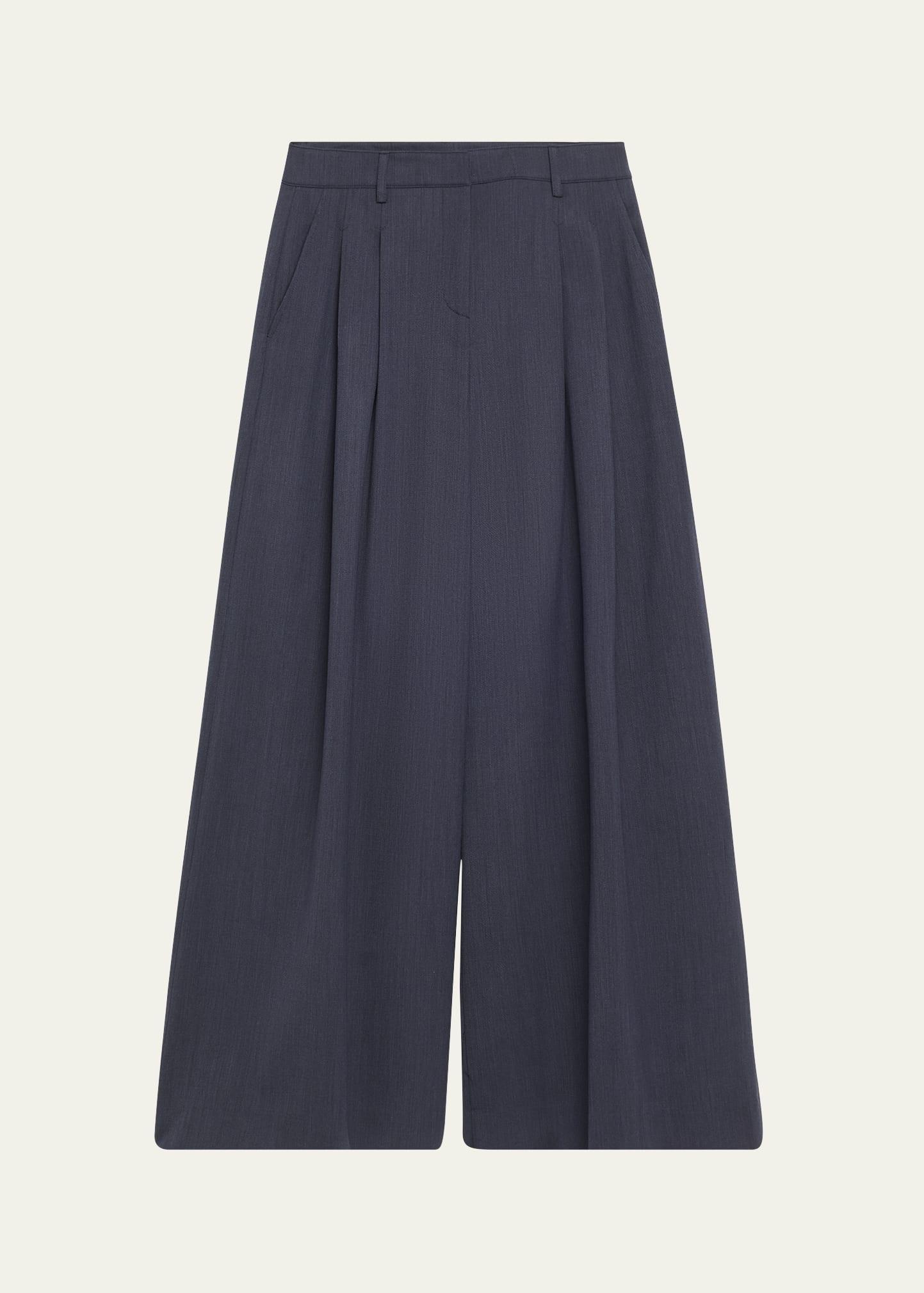 new didi wool-blend wide-leg pants