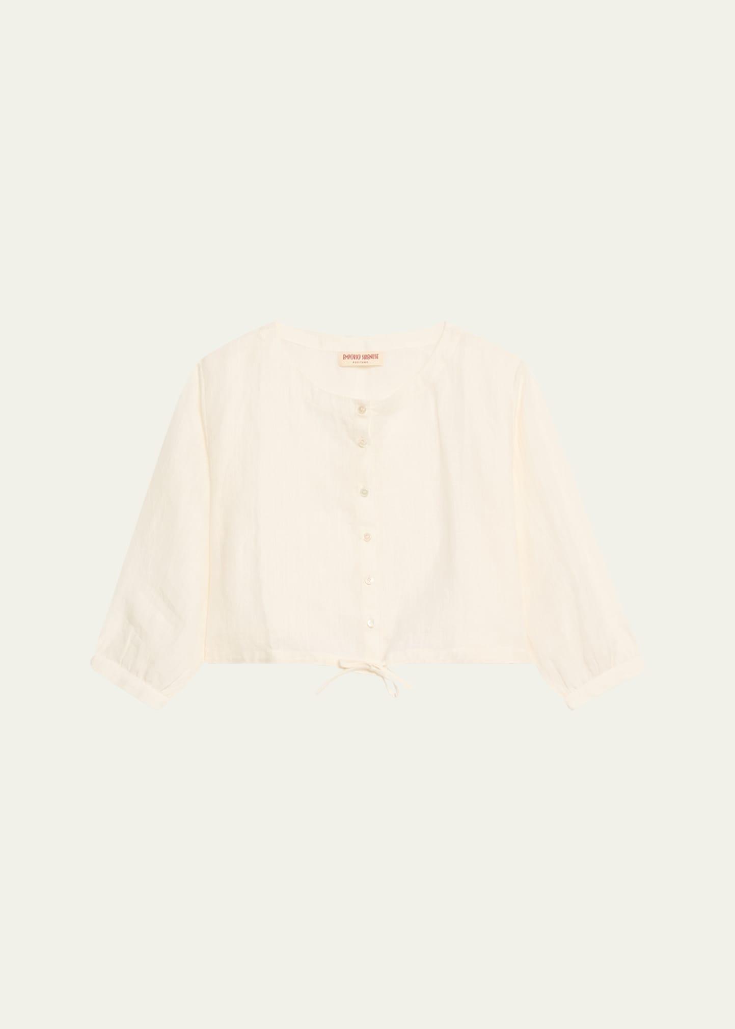 new jinny linen crop blouse