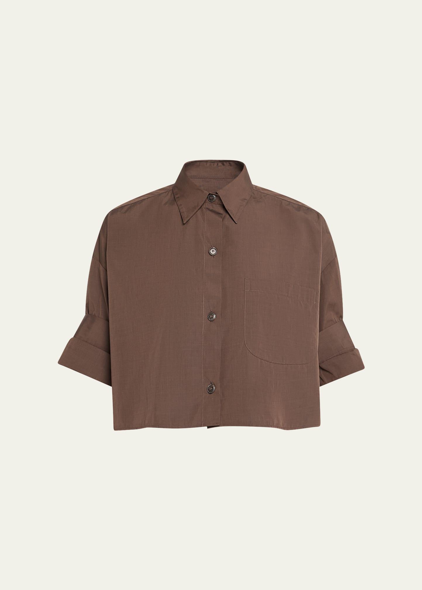 next ex cropped button-front shirt