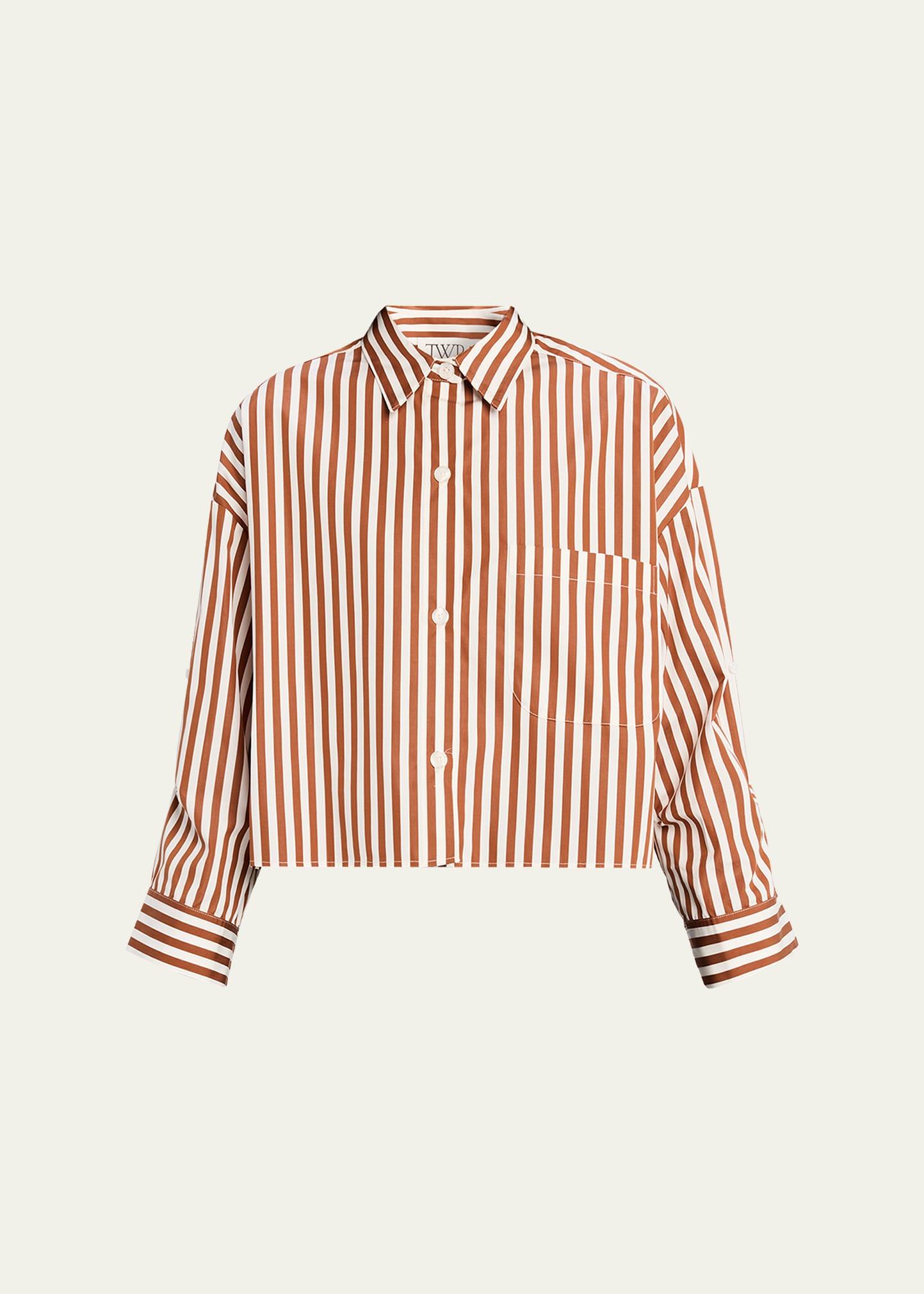 next ex striped button-front shirt