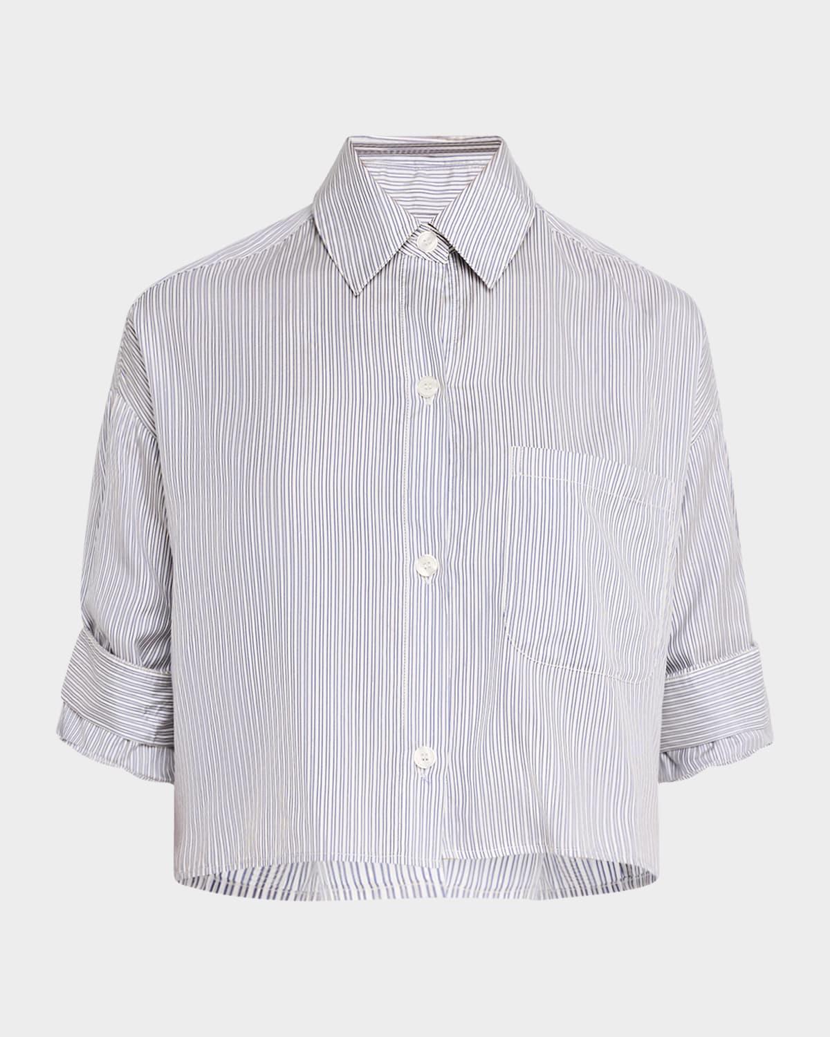 next ex striped button-front shirt