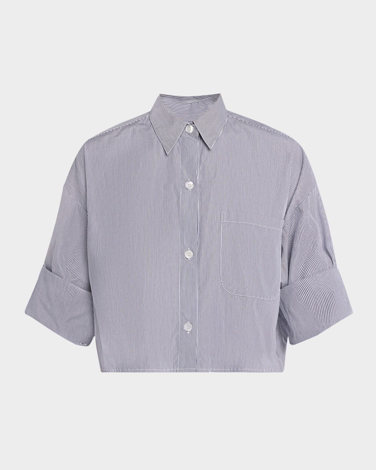 next ex striped button-front shirt