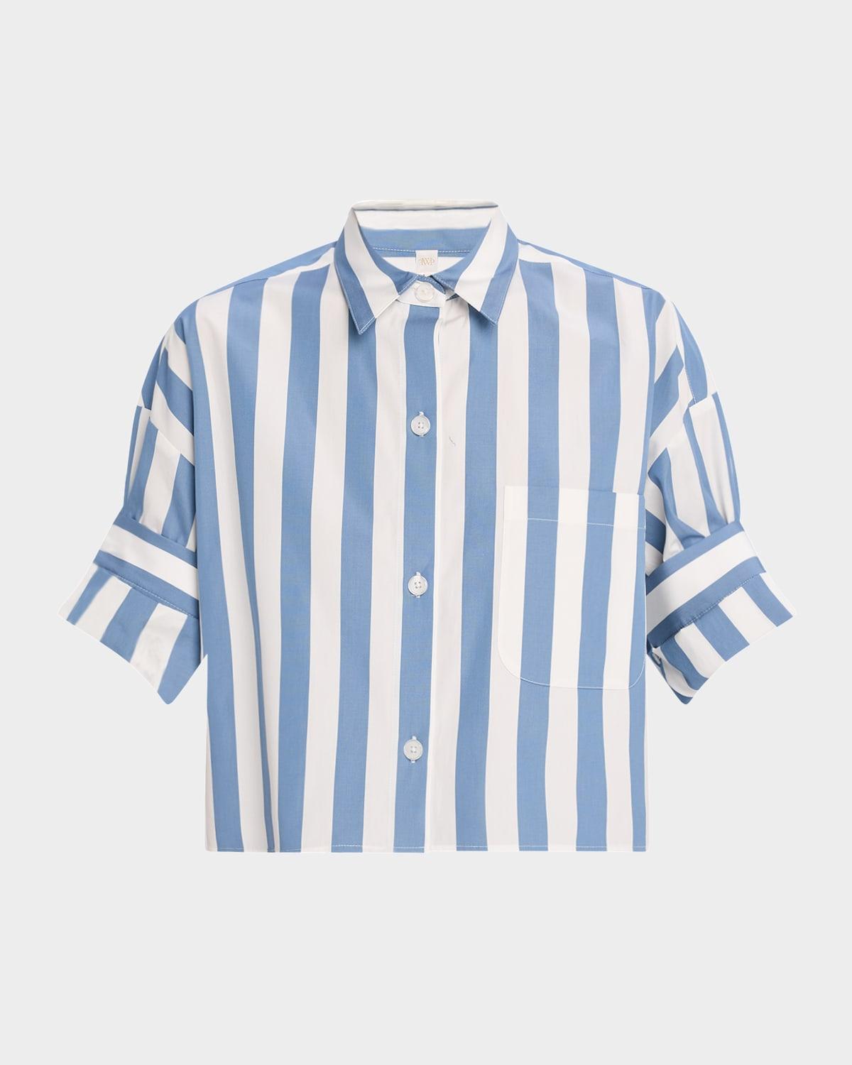 next ex striped button-front shirt