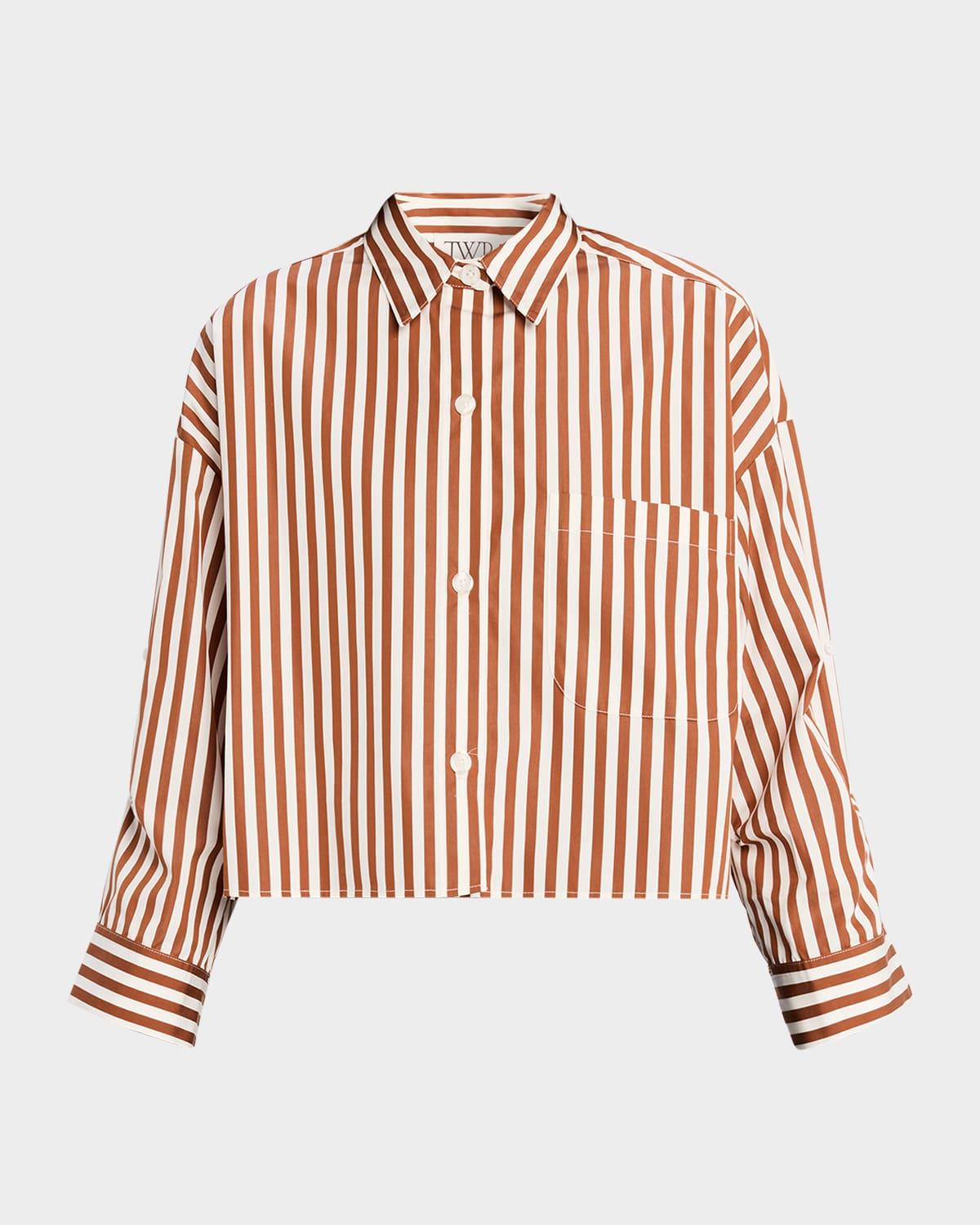 next ex striped button-front shirt