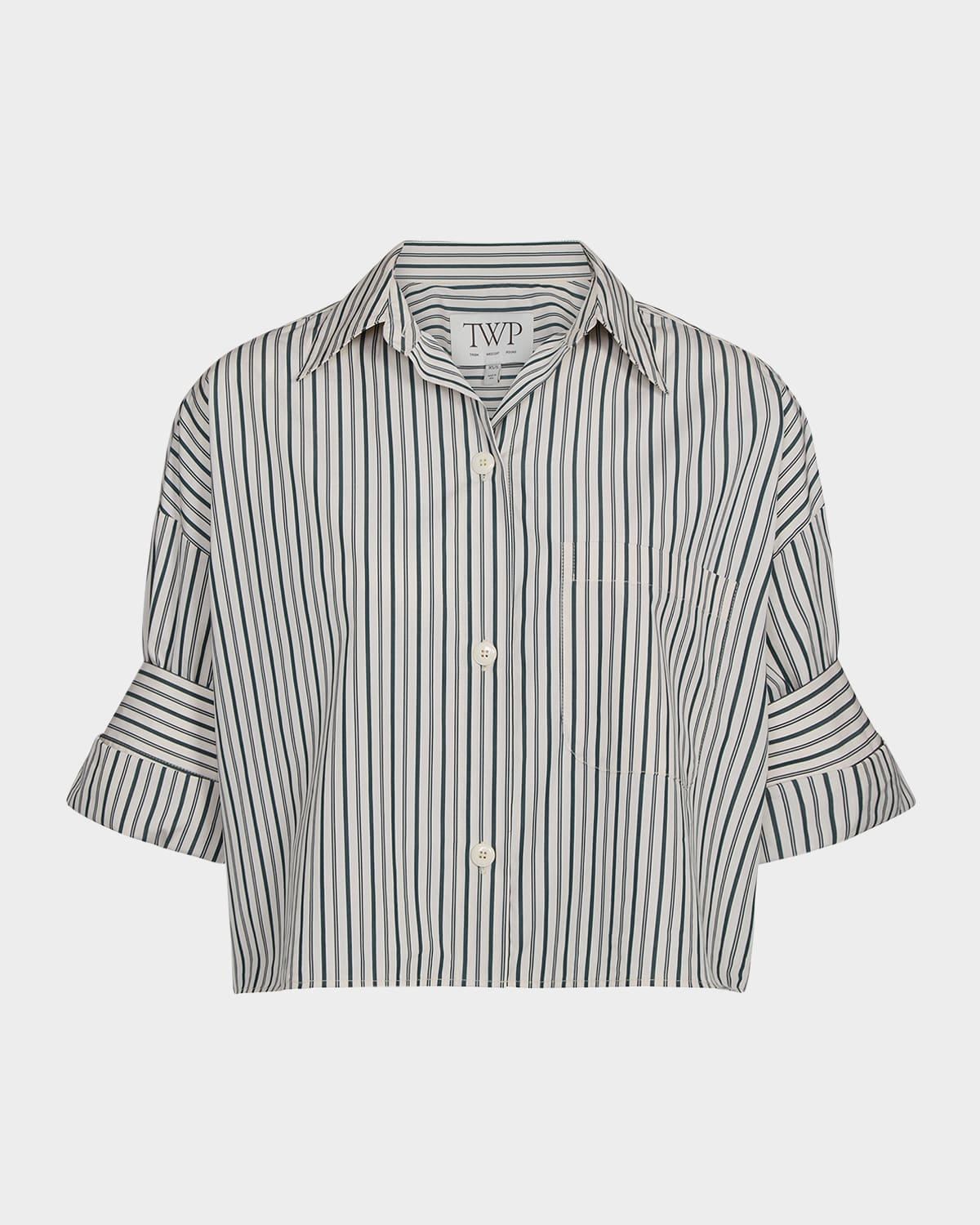 next ex striped button-front shirt