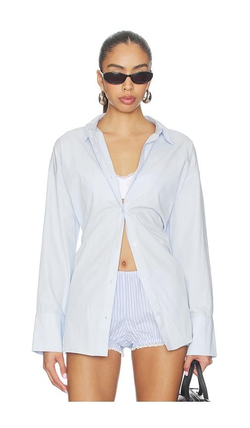 nia bea shirt in baby blue.