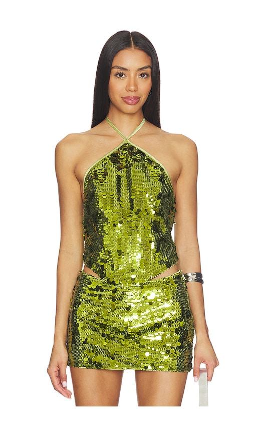 nia constance top in green.