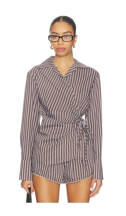 nia eliska shirt in brown.