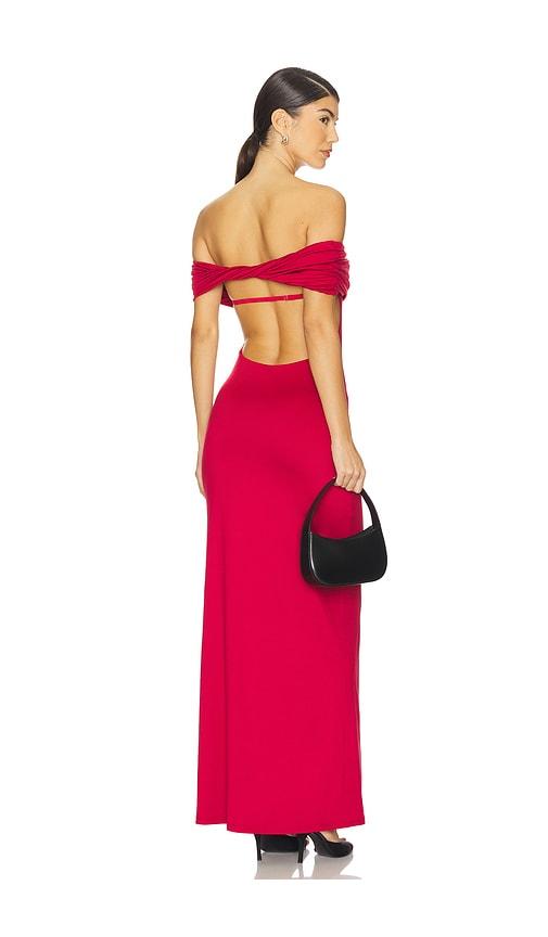 nia evangeline dress in red.