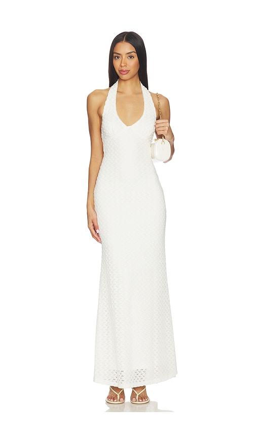 nia pluma dress in ivory.