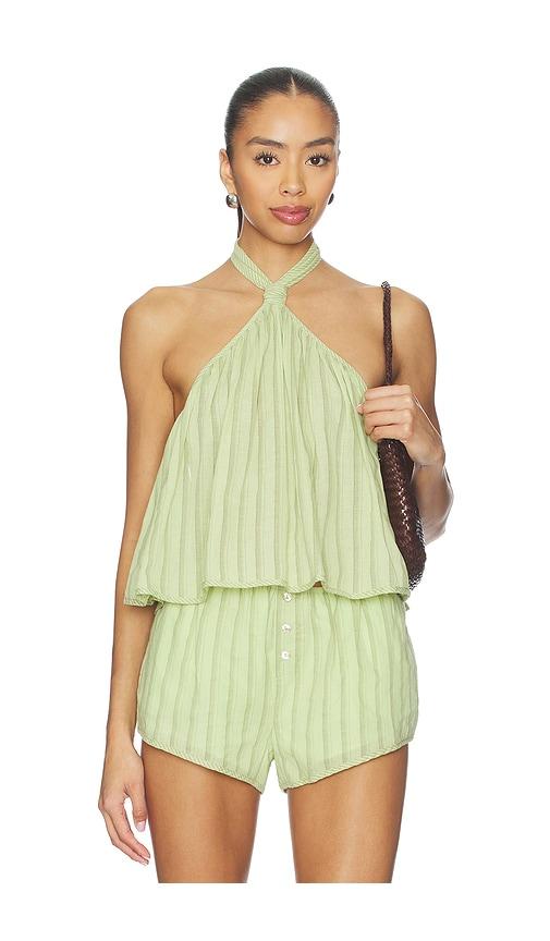 nia reina top in green.