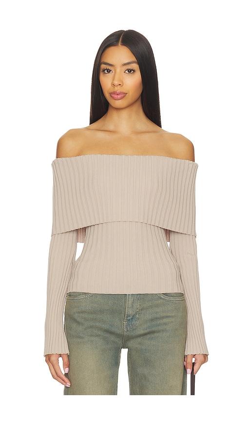 nia saffron sweater in beige.