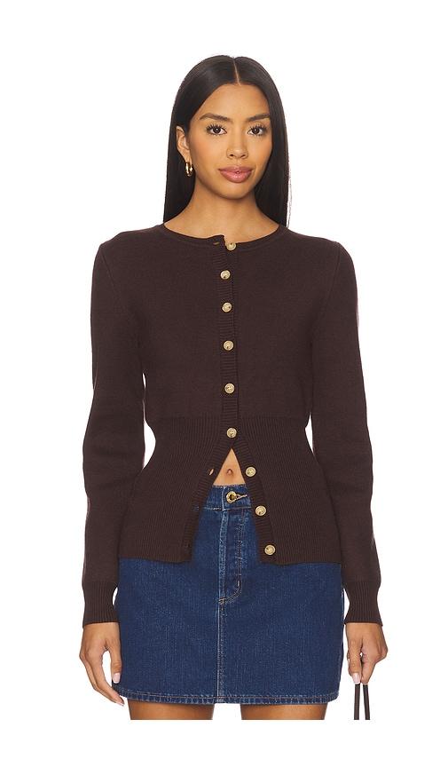 nia sophia cardigan in brown.