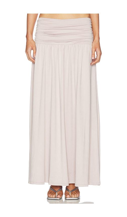 nia tierra skirt in beige.