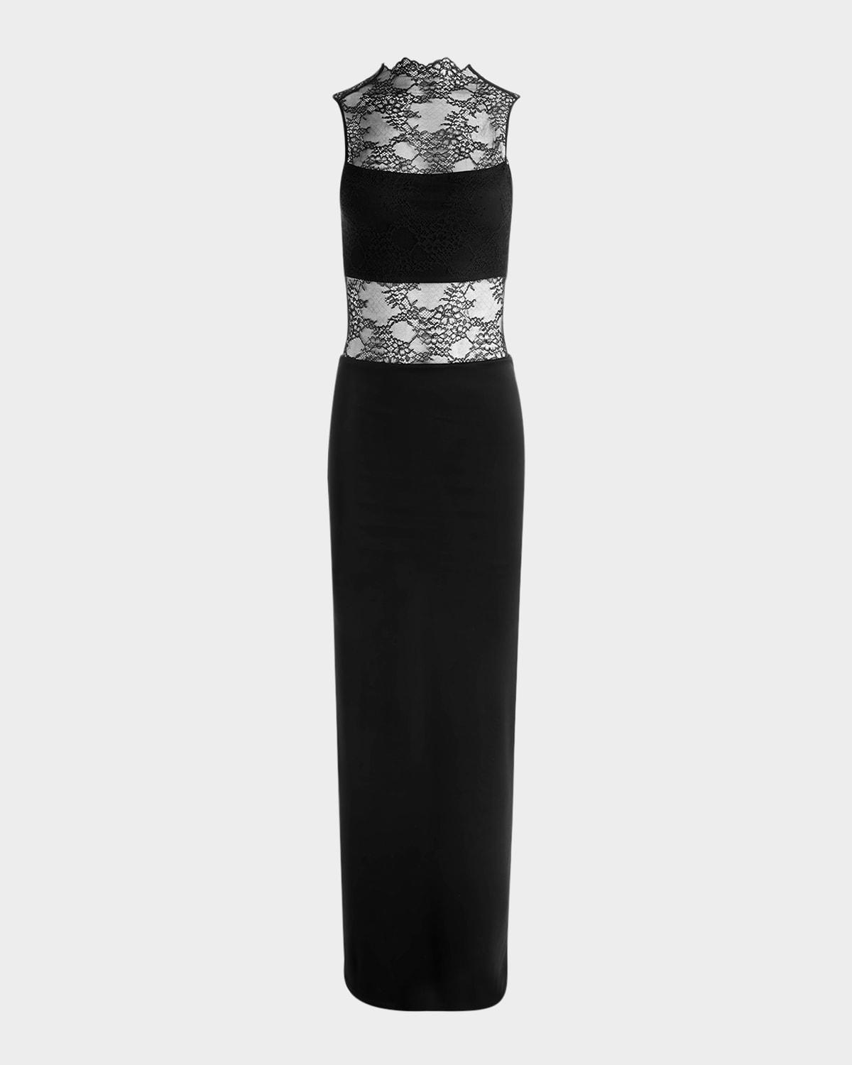 nichol sleeveeless lace maxi dress