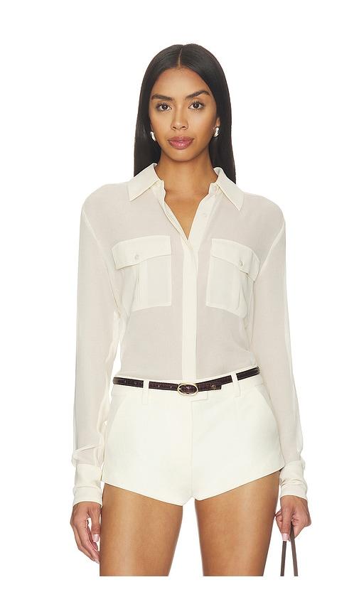 nicholas chloe shirt in cream.