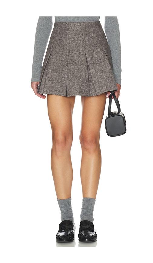 nicholas mimmy pleat mini skirt in grey.
