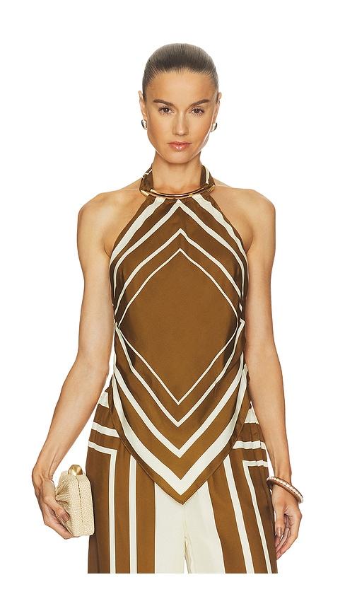 nicholas skye top in brown.