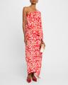 nick floral one-shoulder poncho ankle dress