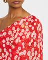 nick floral one-shoulder poncho ankle dress